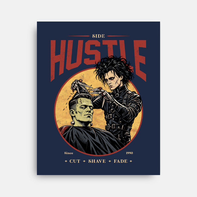Scissorhands Barbershop-None-Stretched-Canvas-alfbocreative
