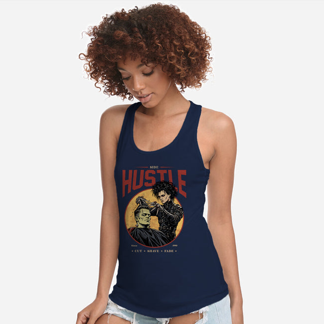 Scissorhands Barbershop-Womens-Racerback-Tank-alfbocreative