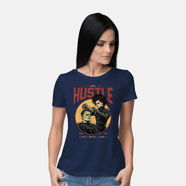 Scissorhands Barbershop-Womens-Basic-Tee-alfbocreative