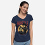 Scissorhands Barbershop-Womens-V-Neck-Tee-alfbocreative