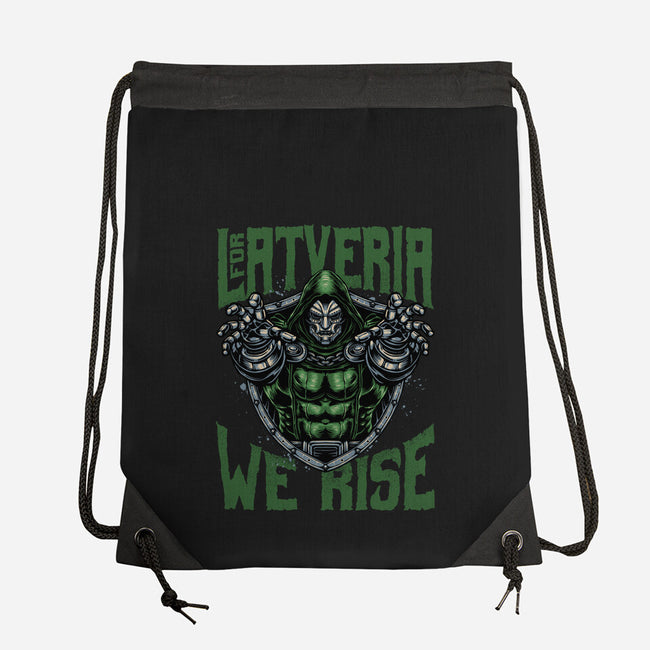 For Latveria We Rise-None-Drawstring-Bag-glitchygorilla
