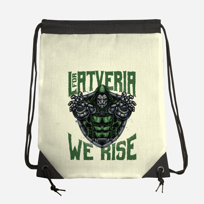 For Latveria We Rise-None-Drawstring-Bag-glitchygorilla