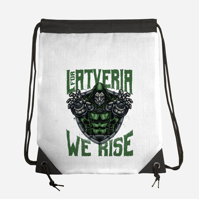 For Latveria We Rise-None-Drawstring-Bag-glitchygorilla