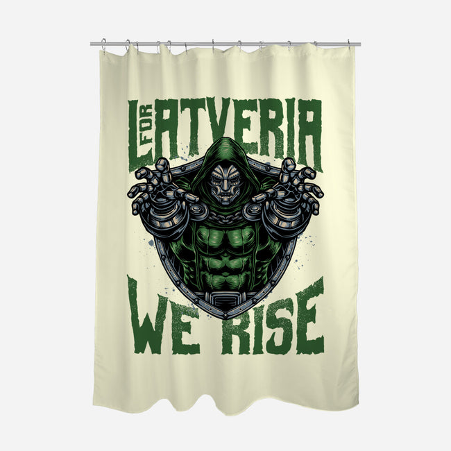 For Latveria We Rise-None-Polyester-Shower Curtain-glitchygorilla