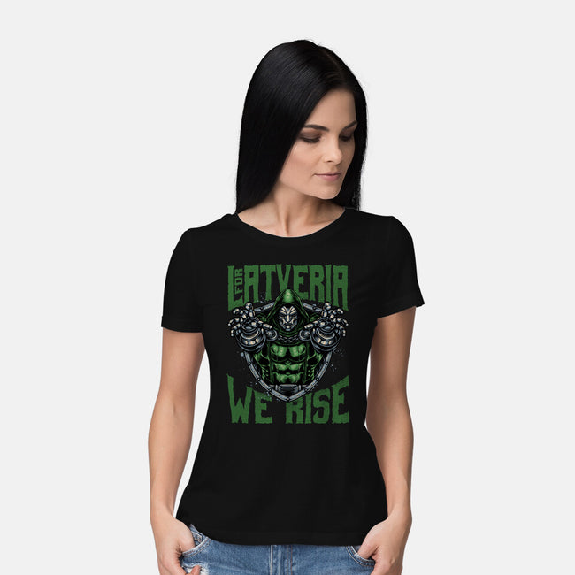 For Latveria We Rise-Womens-Basic-Tee-glitchygorilla