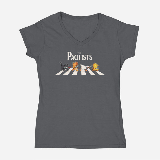 The Pacifists-Womens-V-Neck-Tee-2DFeer