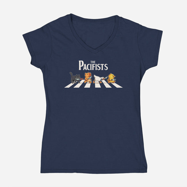 The Pacifists-Womens-V-Neck-Tee-2DFeer