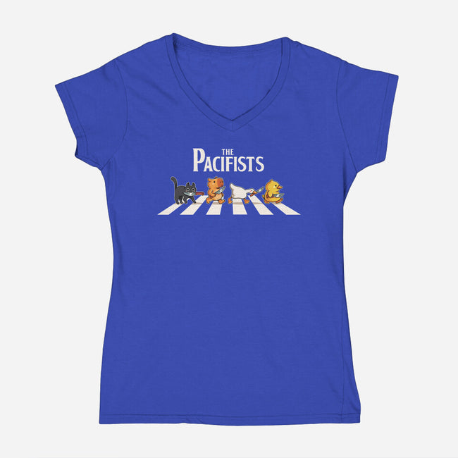 The Pacifists-Womens-V-Neck-Tee-2DFeer
