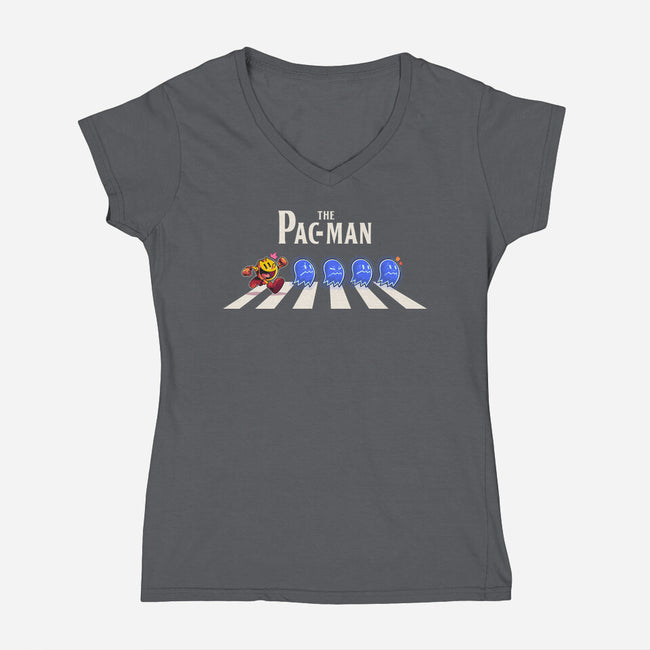 The Pac-Man-Womens-V-Neck-Tee-2DFeer