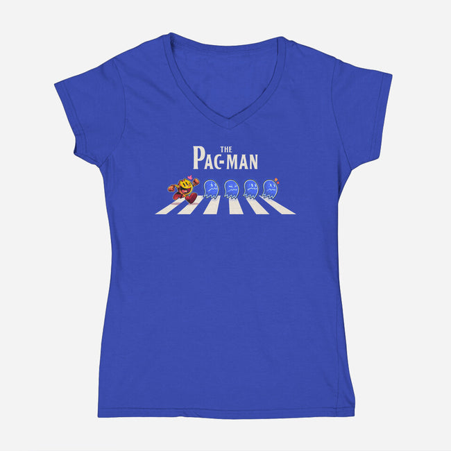 The Pac-Man-Womens-V-Neck-Tee-2DFeer