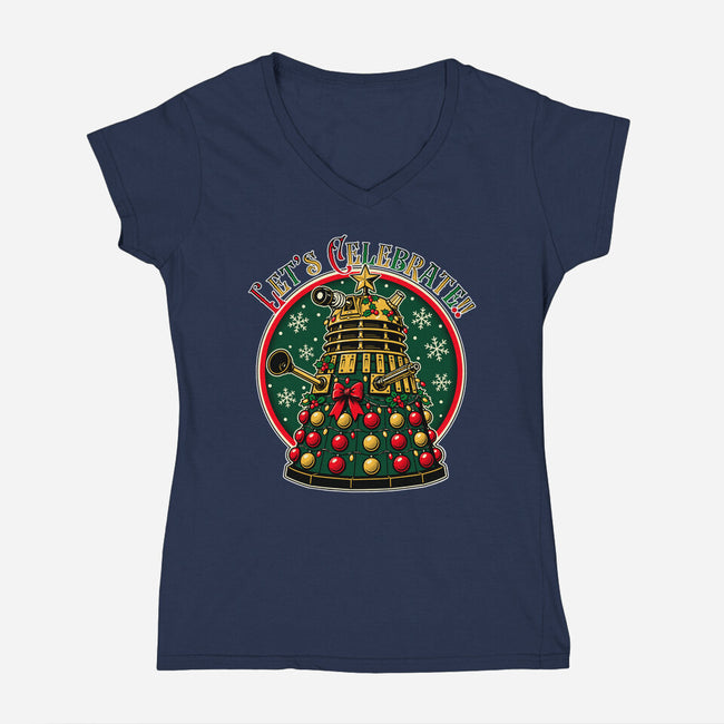 Let's Celebrate-Womens-V-Neck-Tee-d3fstyle
