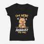 Grumpy Capybara-Womens-V-Neck-Tee-NemiMakeit