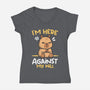 Grumpy Capybara-Womens-V-Neck-Tee-NemiMakeit