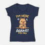 Grumpy Capybara-Womens-V-Neck-Tee-NemiMakeit