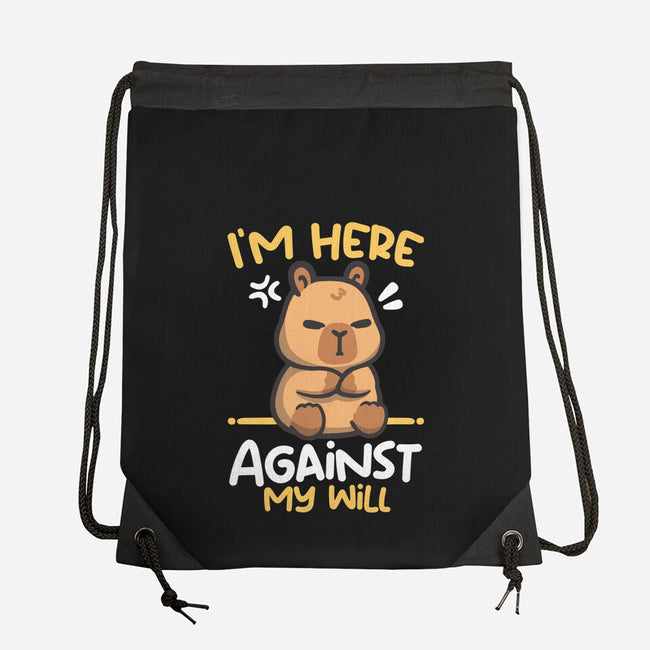 Grumpy Capybara-None-Drawstring-Bag-NemiMakeit