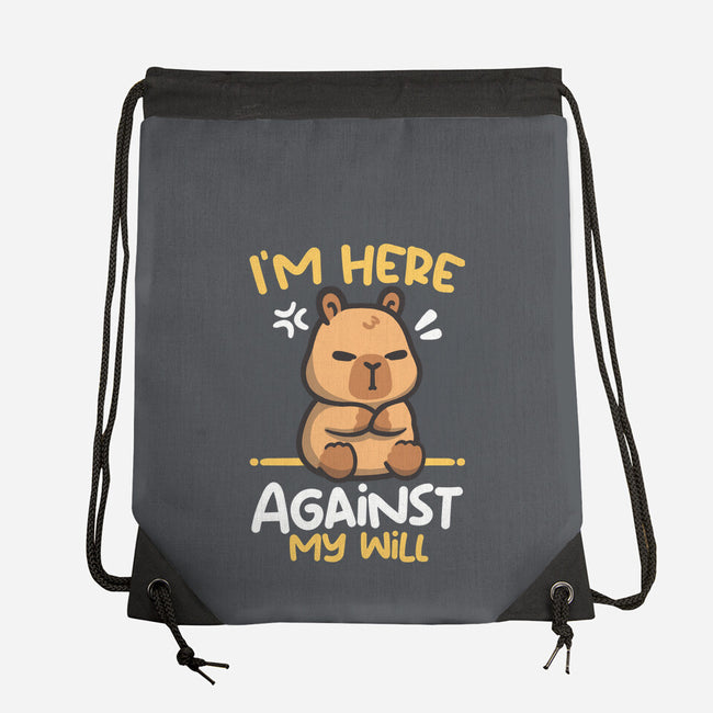 Grumpy Capybara-None-Drawstring-Bag-NemiMakeit