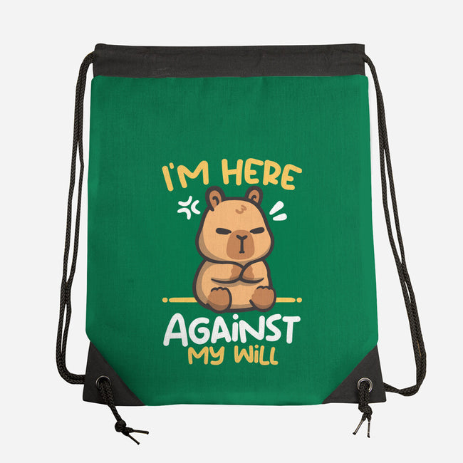 Grumpy Capybara-None-Drawstring-Bag-NemiMakeit