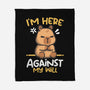 Grumpy Capybara-None-Fleece-Blanket-NemiMakeit