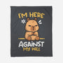 Grumpy Capybara-None-Fleece-Blanket-NemiMakeit