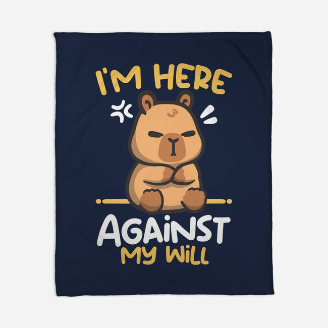 Grumpy Capybara-None-Fleece-Blanket-NemiMakeit
