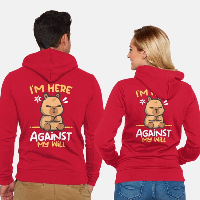 Grumpy Capybara-Unisex-Zip-Up-Sweatshirt-NemiMakeit