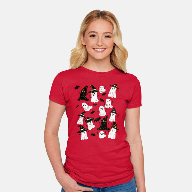 Ghosts Party-Womens-Fitted-Tee-kharmazero