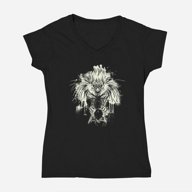 Death God-Womens-V-Neck-Tee-kharmazero