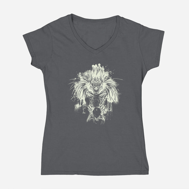 Death God-Womens-V-Neck-Tee-kharmazero
