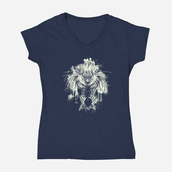 Death God-Womens-V-Neck-Tee-kharmazero
