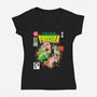 Frogula-Womens-V-Neck-Tee-CappO
