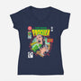 Frogula-Womens-V-Neck-Tee-CappO