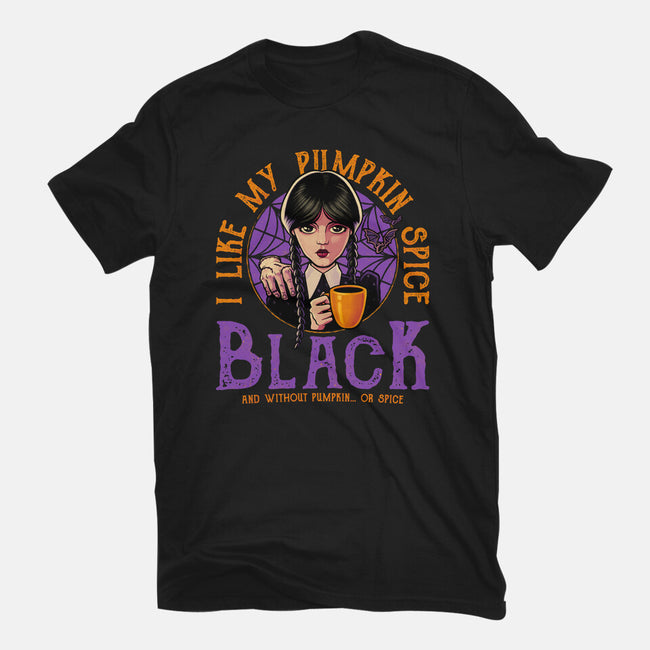Pumpkin Spice Black-Womens-Basic-Tee-teesgeex