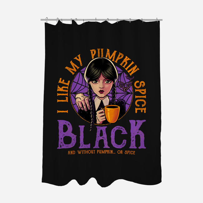 Pumpkin Spice Black-None-Polyester-Shower Curtain-teesgeex