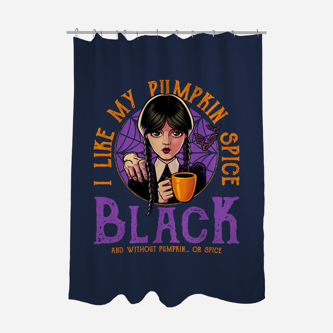 Pumpkin Spice Black-None-Polyester-Shower Curtain-teesgeex