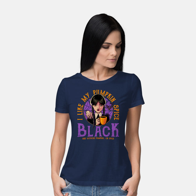 Pumpkin Spice Black-Womens-Basic-Tee-teesgeex