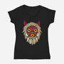 Wolf Mask-Womens-V-Neck-Tee-teesgeex