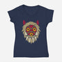 Wolf Mask-Womens-V-Neck-Tee-teesgeex