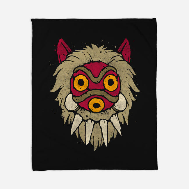Wolf Mask-None-Fleece-Blanket-teesgeex