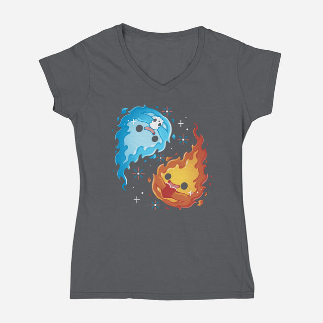 Live Death Fire-Womens-V-Neck-Tee-Vallina84