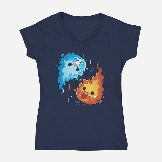 Live Death Fire-Womens-V-Neck-Tee-Vallina84