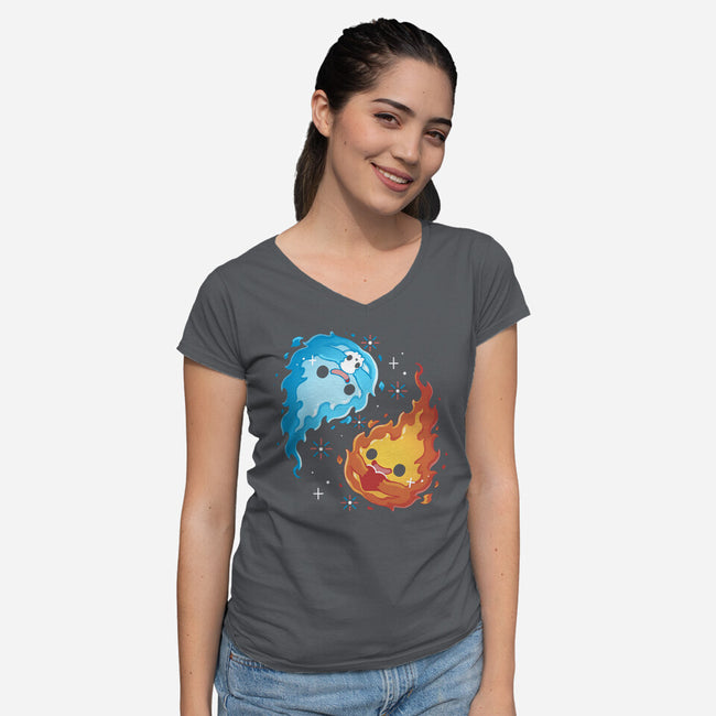 Live Death Fire-Womens-V-Neck-Tee-Vallina84