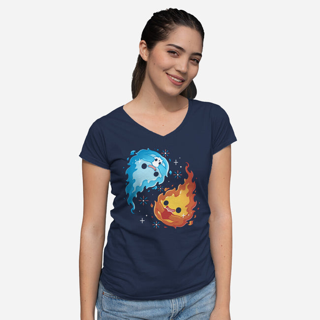 Live Death Fire-Womens-V-Neck-Tee-Vallina84