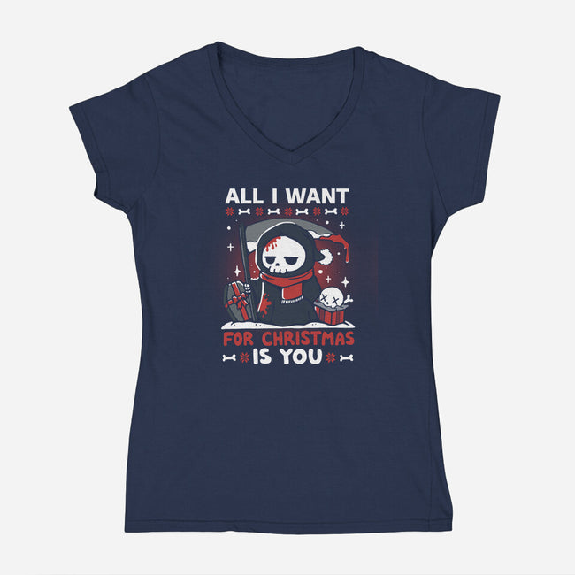 The Only Thing I Want-Womens-V-Neck-Tee-Vallina84