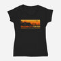 Raccoon City Fun Run-Womens-V-Neck-Tee-retrodivision