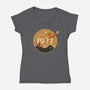 Retro Twin Suns-Womens-V-Neck-Tee-retrodivision