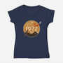 Retro Twin Suns-Womens-V-Neck-Tee-retrodivision