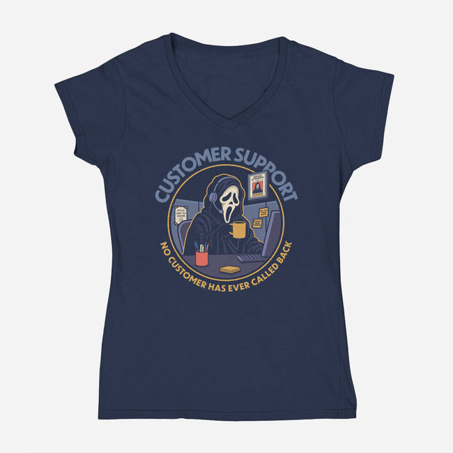Killer Customer Support-Womens-V-Neck-Tee-Popnotic