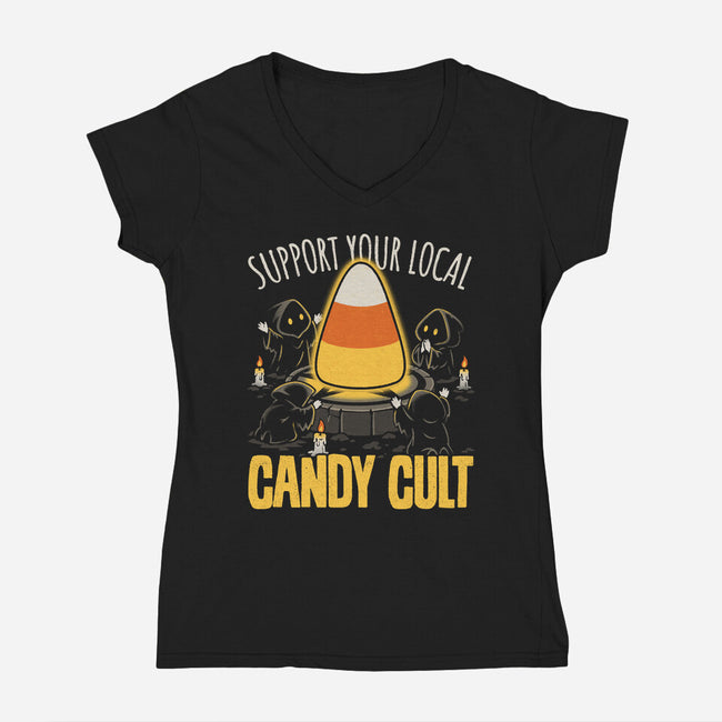 Candy Cult-Womens-V-Neck-Tee-Popnotic