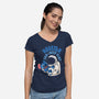 Adopt-A-Pet Alien-Womens-V-Neck-Tee-Xentee