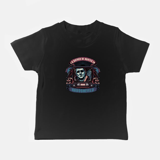 Hunted In Haddonfield-Baby-Basic-Tee-glitchygorilla